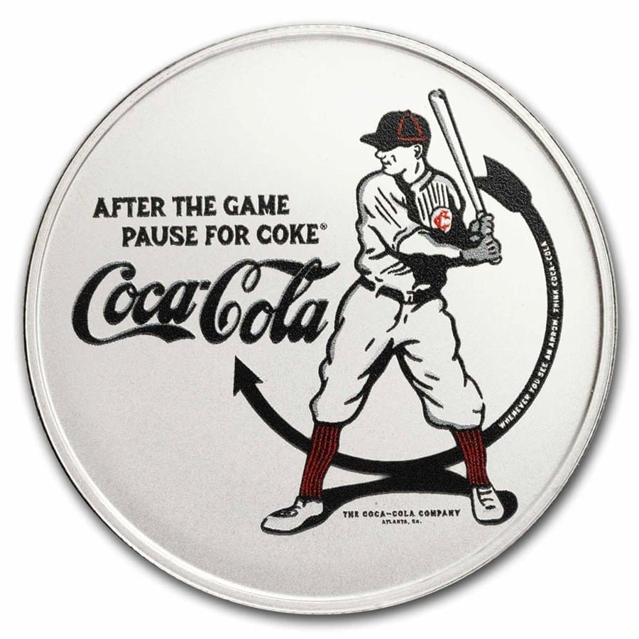 9Fine Mint Coca-Cola® Vintage Batter Up 1 oz Colorized v TEP - Obrázek 3