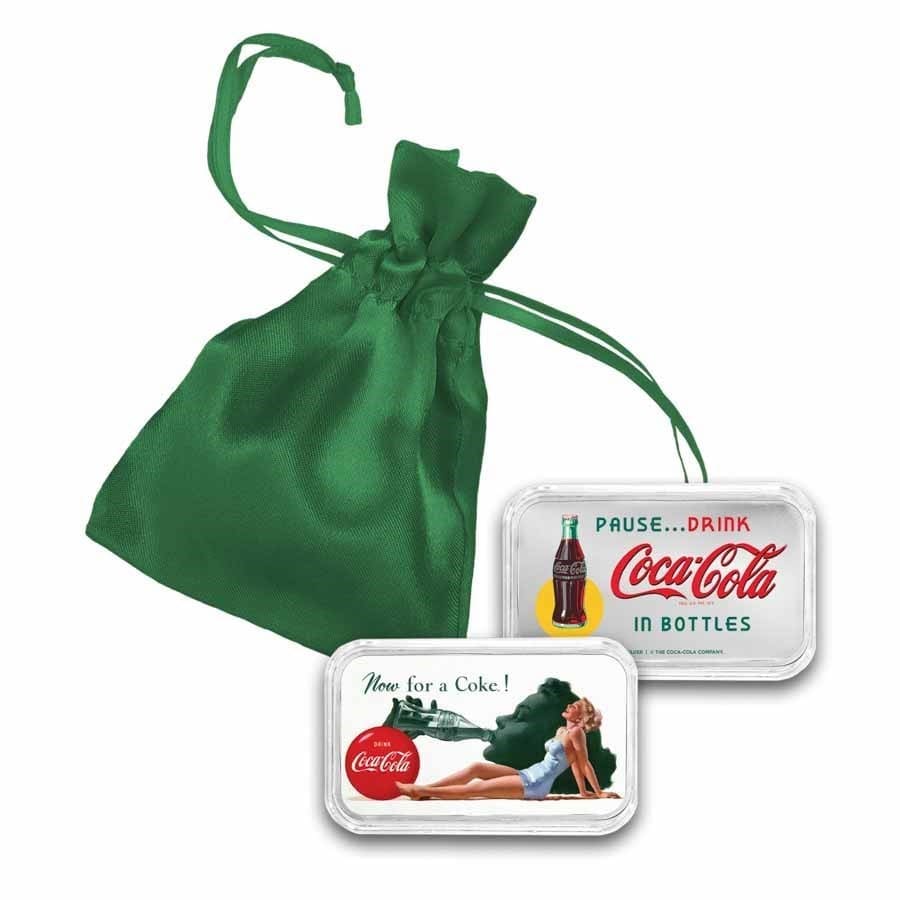 9Fine Mint Stříbrný Slítek Coca-Cola 1 oz Bathing Beauty Colorized - Obrázek 3