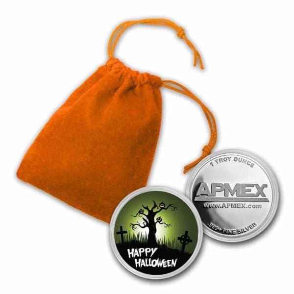 Apmex 1 oz Silver Colorized Round - (Happy Halloween "Graveyard") - Image 3