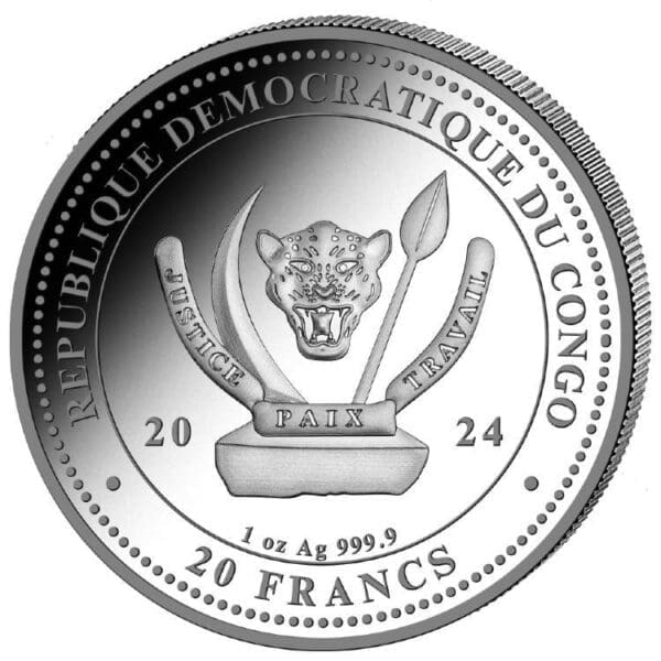Mayer Mint GMBH SVĚTOVÁ DIVOKÁ ZVĚŘ SOKOLA STĚHOVAVÉHO 2024 1 OZ 20 FRANKŮ STŘÍBRNÁ ZLATÁ POZLACENÁ MINCE V KAPSLI - Image 2