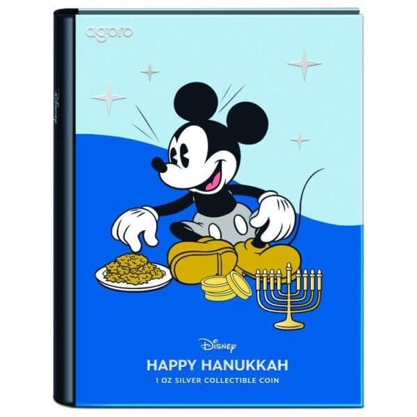 New Zealand Mint DISNEY SEASON'S GREETINGS HAPPY CHANUKA 2024 1OZ  STŘÍBRNÁ MINCE - Image 4