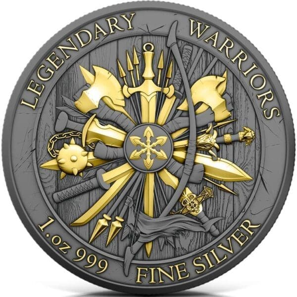 Perth Mint ACHILLES VICTORIOUS LEGENDARY WARRIORS 2023 5 $ 1 OZ ČISTÁ 2K POZLACENÁ MINCE - Image 2