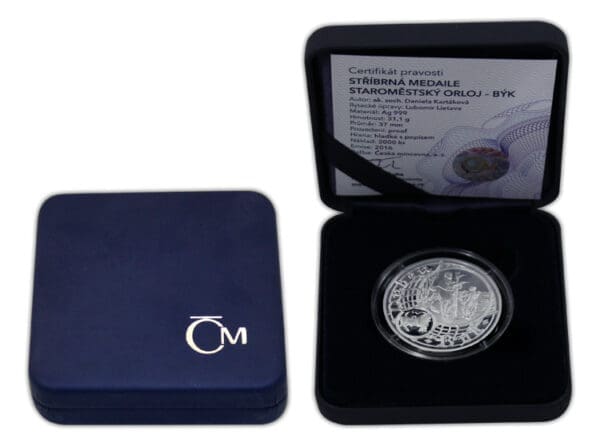 Stříbrná medaile Staroměstský orloj - Býk proof - Image 2