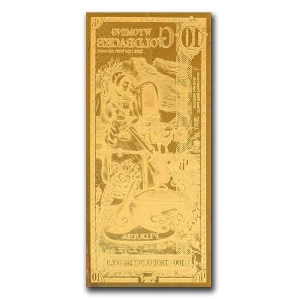 UNITED STATES MINT 10 Wyoming Goldback - Aurum Gold Foil Note (24k) - Image 2