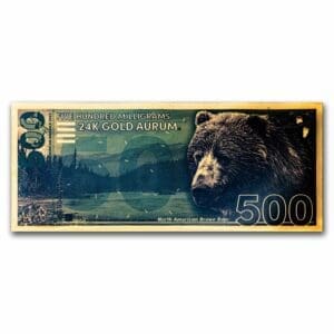 Valaurum Gold Aurum Note – 500 mg (hnědý medvěd, 24K) Bear