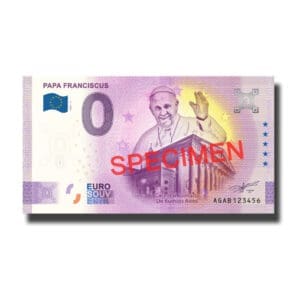 0 Euro Suvenýr bankovka Papa Franciscus SPECIMEN Argentina 2022-1