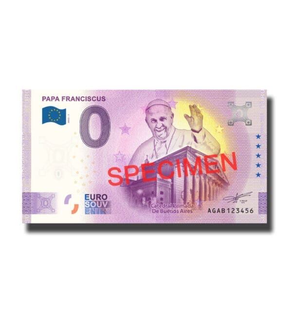 0 Euro Suvenýr bankovka Papa Franciscus SPECIMEN Argentina 2022-1