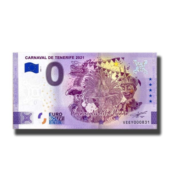 0 Euro suvenýr bankovka Carnaval De Tenerife Spain VEEY 2021-1