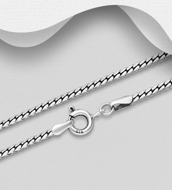 Oxidovaný řetízek ze stříbra 925, šířka 2,24 mm o délce 50,8 cm