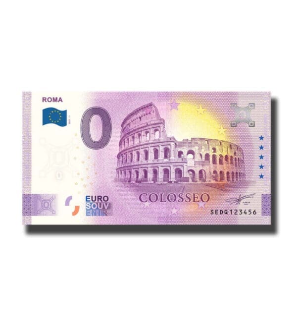 0 Euro Suvenýr bankovka Řím Roma Colosseo Italy SEDQ 2021-1