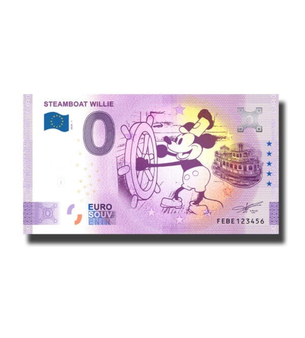 0 Euro Suvenýr bankovka Steamboat Willie Malta 2024-1