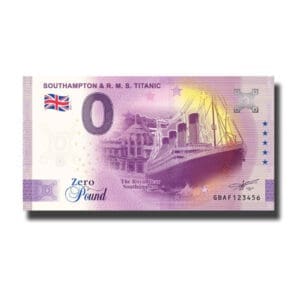 0 Euro suvenýr bankovka Southampton & R.M.S. Titanic United Kingdom GBAF 2021-1