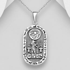Přívěsek z oxidovaného stříbra 925 egyptské božstvo - Anubis The Eye of Ra