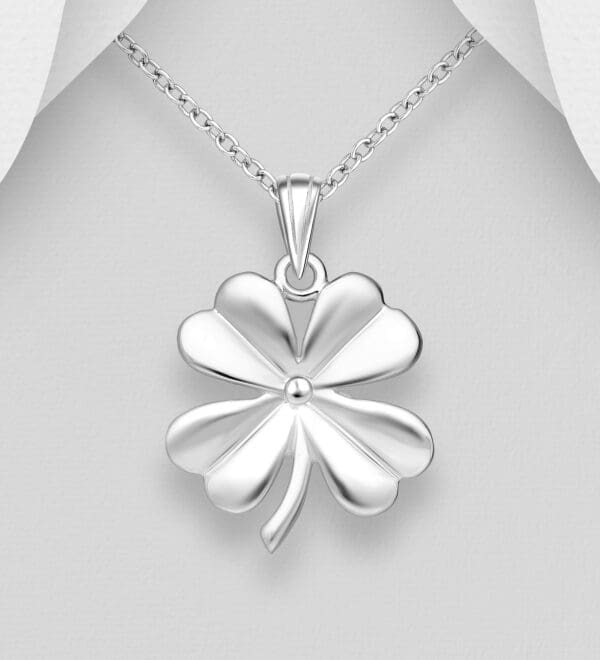 Přívěsek ze stříbra 925 Clover, Čtyřlístek