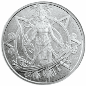 Aztécké vodní božstvo 1 oz  0,999 stříbro BU