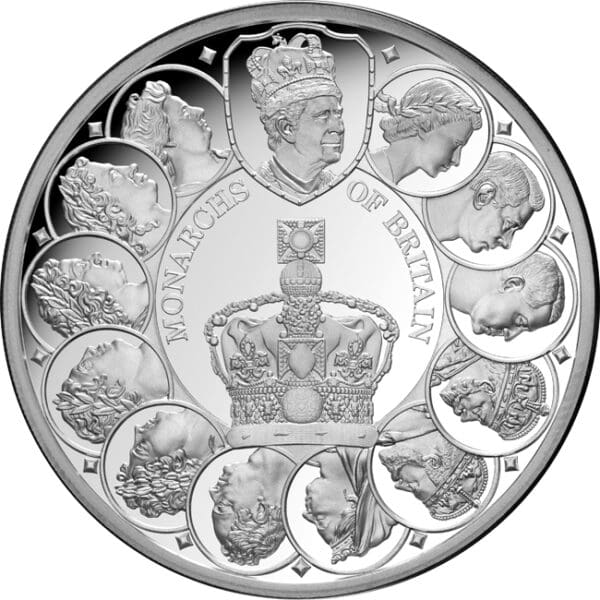 Britští monarchové 1 Oz Proof stříbrná mince