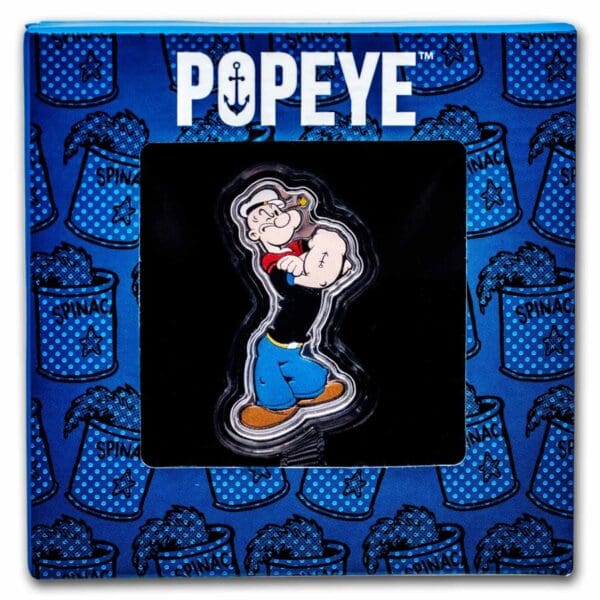 Stříbrná mince ve tvaru Popeye 1 Oz 2023 Samoa - Image 4