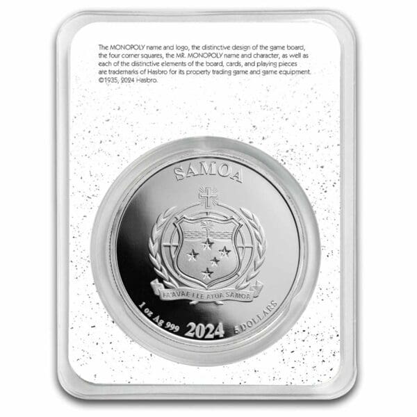 Mr. Monopoly Colorized v TEP 2024 Samoa 1 oz - Image 2