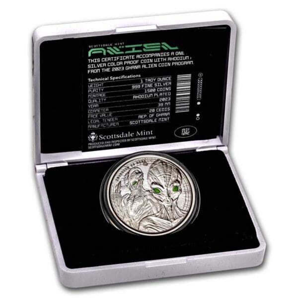 Alien Black Rhodium 1 Oz 2023 Ghana - Image 3