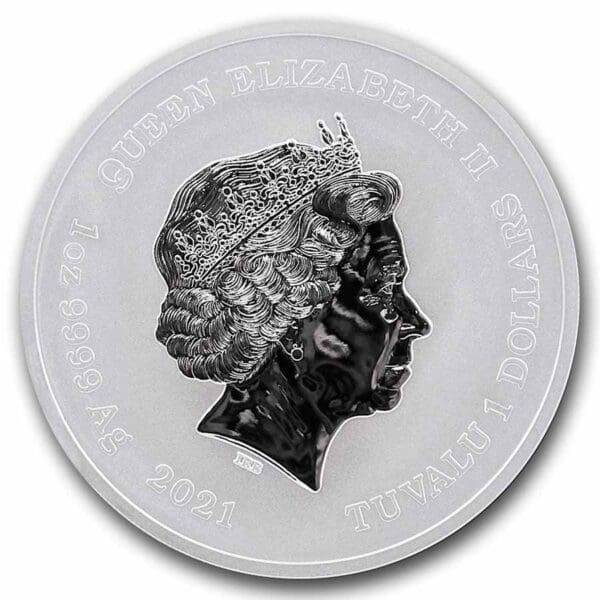 Stříbrná mince Poseidon 2021 Tuvalu 1 oz bohové Olympu BU - Image 2