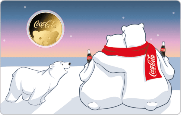 Zlatá mince Coca Cola Polar Bear  999/1000 Zlatý dárek