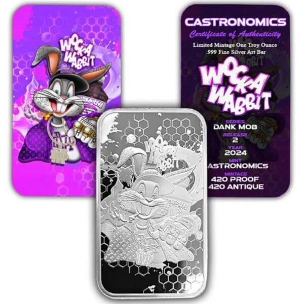Dank Mob Wocka Wabbit Rabbit 1 oz Silver Proof Bar – Castronomics