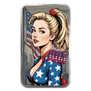 Bullion Baddies Patriot Tess 1 oz stříbrný slitek v kapsli