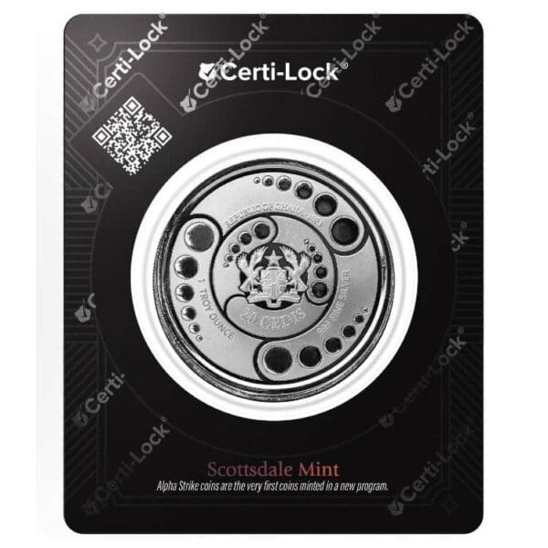 Alien Invasion Is Here Alpha Strike 2023 20 Cedis 1 oz stříbrná mince s certifikátem Certi-Lock, Ghana, mincovna Scottsdale - Image 2