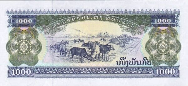 Sada bankovek 2 ks Laos 1000 kip 2003, Laos 500 kip 2015 - Image 2