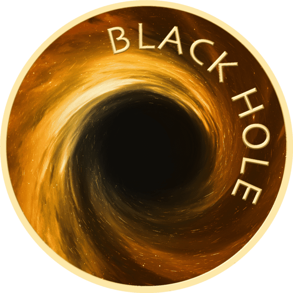 Zlatá mince Black Hole / Black Hole Universe Coincard 999/1000 Zlatý dárek
