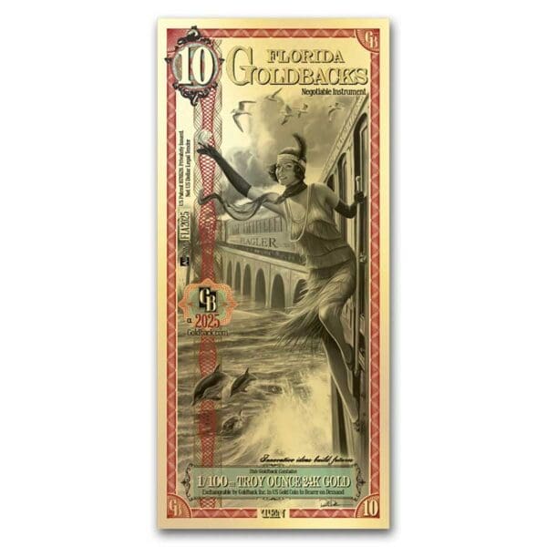 10 Florida Goldback - Aurum Gold Foil Note (24k)