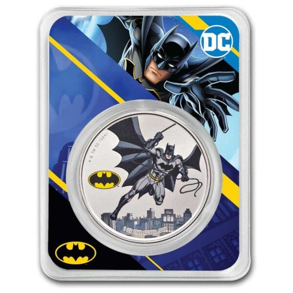 Stříbrná barevná mince 2024 Samoa 1 oz DC Comics Batman v TEP