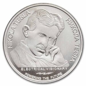 2024 Srbsko 1 oz stříbra 100 dinárů Tesla: Hydroelektrárna