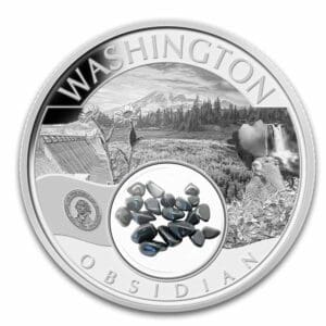 2024 1 oz Ag Treasures of the US Washington Obsidian Native Mint