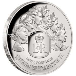 Stříbrná mince 1 oz – Královské portréty – Královna Alžběta II – 2020