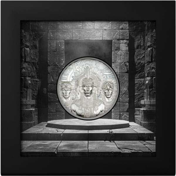 2025 Cookovy ostrovy 1 oz Silver Aztec Empire Proof (s krabicí a COA) - Image 3