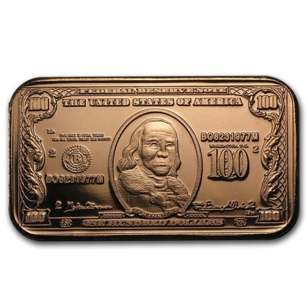 Replika bankovky Benjamina Franklina v hodnotě 100 dolarů 1 Oz