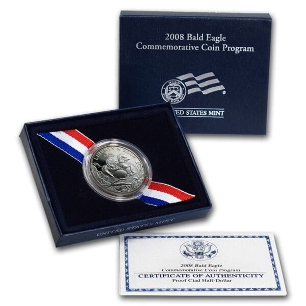 2008-S Orel bělohlavý 1/2 dolar Clad Commem Proof (s krabicí a COA) - Image 3