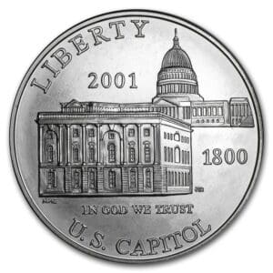 2001-P Capitol Visitor Center 1 $ Silver Commem BU (s krabicí a COA)