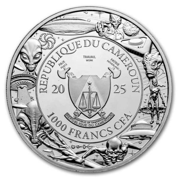 Stříbrná mince UFO & Aliens: Alien Face 1 Oz - Image 2