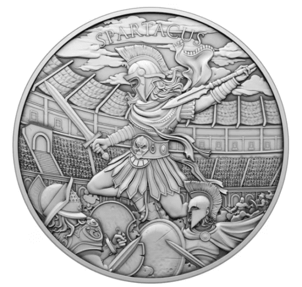 Stříbrná mince Legendární válečníci : Spartacus 1 Oz