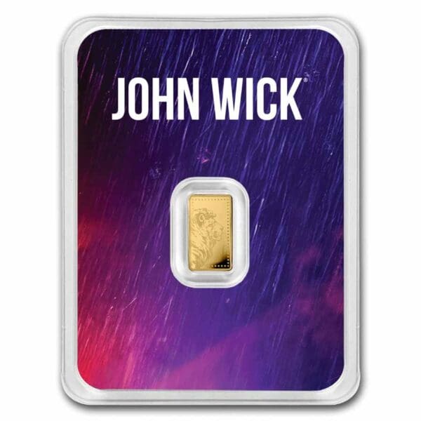 Zlatý slitek John Wick o hmotnosti 1/2 gramu v TEP