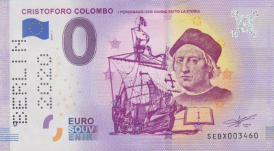 0 EUR bankovka SPECIÁLNÍ EDICE CRISTOFORA COLOMBA „BERLÍN 2020“