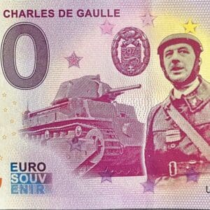 0 EUR bankovka Mémorial Charles de Gaulle 2023-3