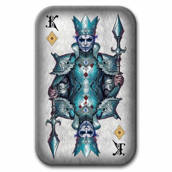 Stříbrný slitek pokerové karty o hmotnosti 2 oz: King of Diamonds (s krabičkou a certifikátem pravosti)
