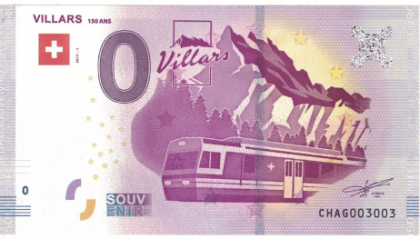 0 Euro Suvenýrová bankovka – VILLARS