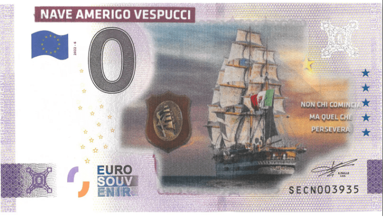 0 Euro Suvenýrová bankovka LOĎ AMERIGO VESPUCCI