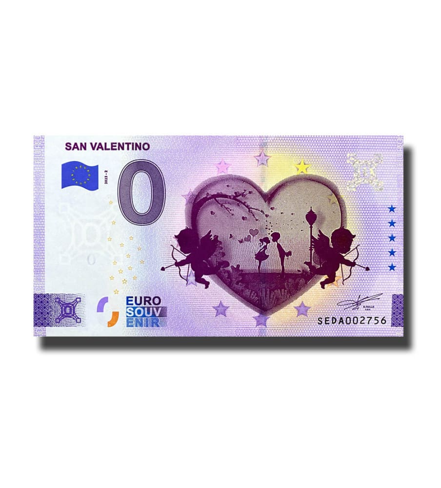 0 Euro sběratelská bankovka San Valentino Itálie 2023