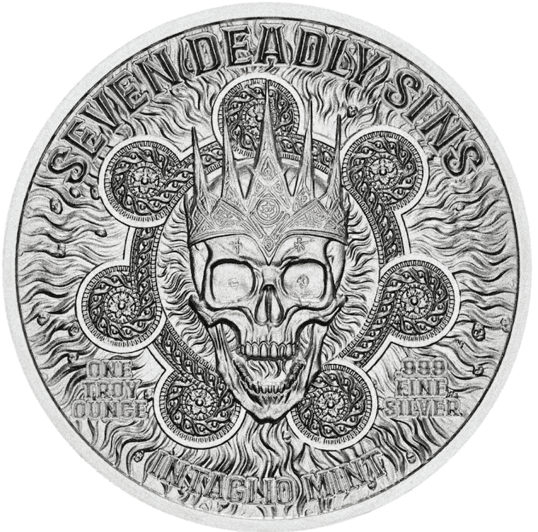 Stříbrná mince Sedm smrtelných hříchů – Obžerství 2025 1 oz - Obrázek 2