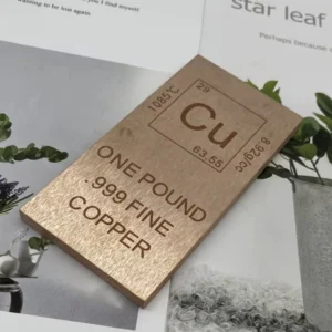 Měděný blok 1 lb (453,6 g) – Periodická tabulka Cu | Zlatoproradost.cz